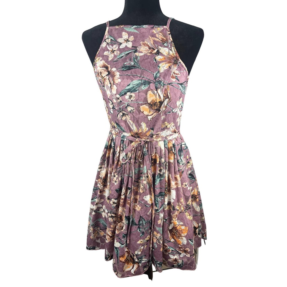 Bailey Blue Floral Print Mini Dress Large